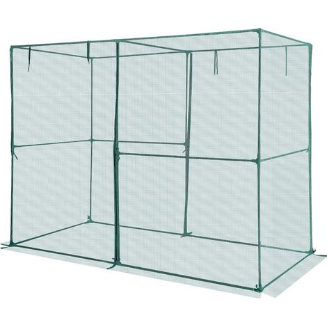 Pflanzenschutznetz 2,39 x 1,2 x 1,8 m, hochwindbeständiger Käfig mit Reißverschlusstür, einfach aufzubauendes offenes Gewächshaus, erhöhtes Gartenzelt, Sonnensegel für Tomaten, Garten, Terrasse, Rasen (1/5)