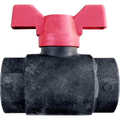 Jardibric – Raccordement hydraulique avec vanne à boisseau sphérique – Polyamide renforcé de fibres de verre – Pression 16 bars – Filetage FF 26x34