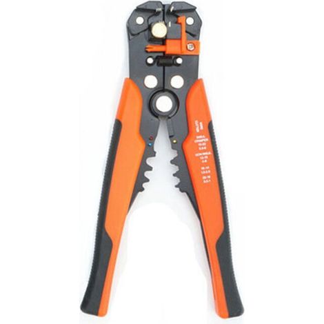 Pince à Dénuder Automatique, Pince Automatique avec Reglage de Précision Cables AWG, Outil Multifonctionnel de pince à sertir，Orange et noir-Crezuo