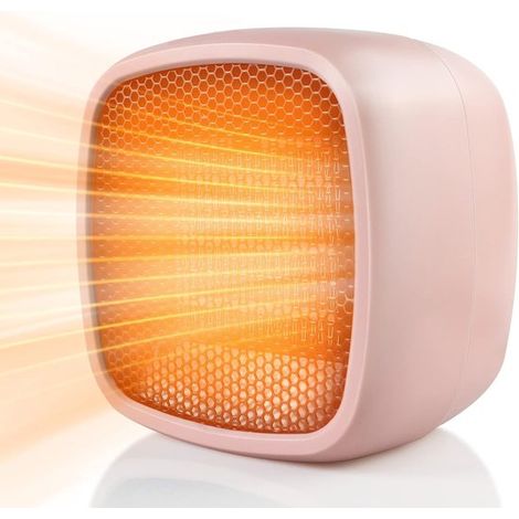 Calefactor eléctrico portátil de 400/800 W，Calefactor eléctrico，Mini calefactor cerámico compacto，Calentamiento rápido y diseño silencioso，Rosa (1/5)
