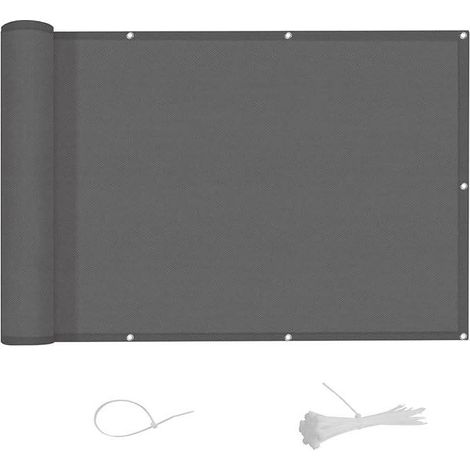 Brise vue balcon 90x300cm – Imperméable 170g/m² – Protection UV opaque – Résistant au vent – Installation facile avec œillets en aluminium (1/5)