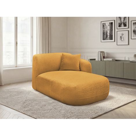 BOBOCHIC - Méridienne avec accoudoir pour canapé modulable ANDA tissu chenille Angle droit Jaune (1/5)