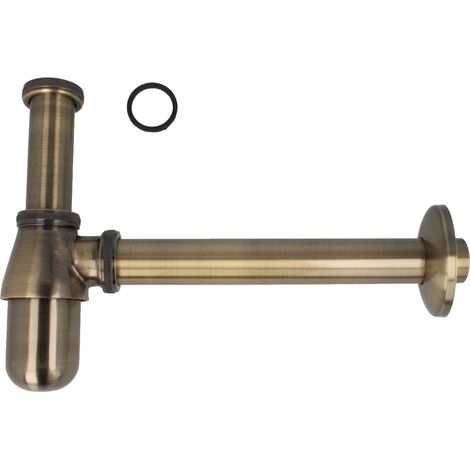 PROFI Flaschen-Geruchsverschluss Siphon extra lang - Messing bronziert (1/5)