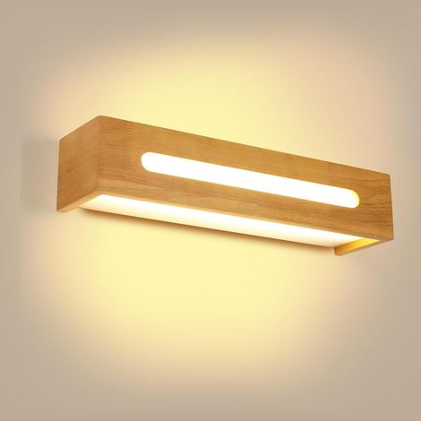 1 Applique Murale LED, Bois Massif, 18W 2025LM, Abat-jour Acrylique, Intérieur Salon Chambre (1/5)