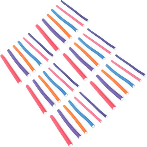 36 Rouleaux Souples Flexibles pour Cheveux Sans Chaleur, Bigoudis Incurvables en Mousse, Accessoires de Coiffure Ondulée, Lot de 36 (1/5)