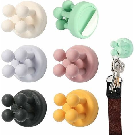 Wandmontierte Zahnbürstenhalter, Silikon-Wandhalterung für Zahnbürsten, selbstklebende Haken für Badezimmer, Küche, Büro, Steckdose, Kabel, Rasierer, Schlüssel