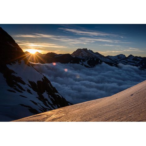 Tableau sur toile Vignemale sunset 65x97 cm - Impression sur Toile Murale Décorative - Image imprimée en HD sur Toile - Toile sur Châssis en Bois FSC - Fabriqué en France (1/4)