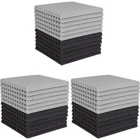 36 panneaux de mousse acoustique, dalles triangulaires pour studio, panneaux muraux pyramidaux insonorisants en mousse acoustique pour studio, 2,5 x 30 x 30 cm (1/5)