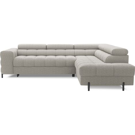 Canapé d'angle droit convertible Beige 5 places FERRUM avec méridienne 276x93x200cm (1/5)