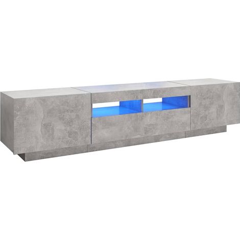 Mueble TV multimedia estantería para televisión buffet para televisión comedor salón dormitorio con luces LED 180 x 35 x 40 cm gris 020026541