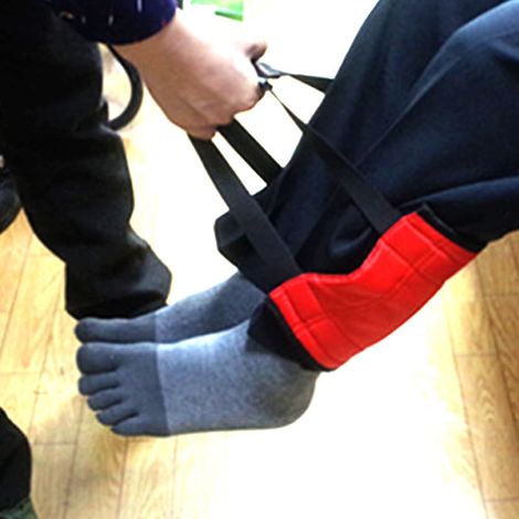 Harnais de transfert pour patient, ceinture antidérapante en nylon imperméable, aide au levage pour personnes hémiplégiques et paralysées, rouge et noir (1/5)