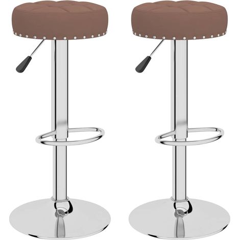 Taburetes de cocina 2 unidades tela marrón vidaXL (1/5)