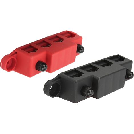 Lot de 2 Barres de Distribution 250A 4X5/16in Rouge Noir pour Camping-Car 48V DC (1/5)
