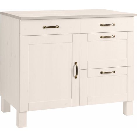 Alby-Armoire avec 1 porte et 4 tiroirs, couleur blanche (1/4)