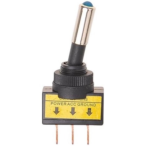 Interrupteur à levier LED bleu 12V - 20A (1/2)
