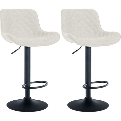 Set di 2 Sgabello da bar Minosa crema Tessuto