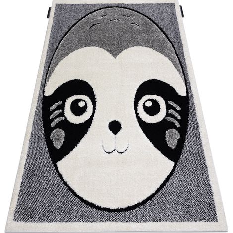 Moderner Kinderteppich JOY Panda für Kinder - strukturelle, zwei Ebenen aus Vlies grau / creme grey 120x170 cm