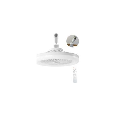 Ventilateur de plafond silencieux avec lumière LED E27 – Intensité variable 10-100% – 3 vitesses – Minuterie 1/2/4h – Pour pièces jusqu'à 10m² - 3vitesses