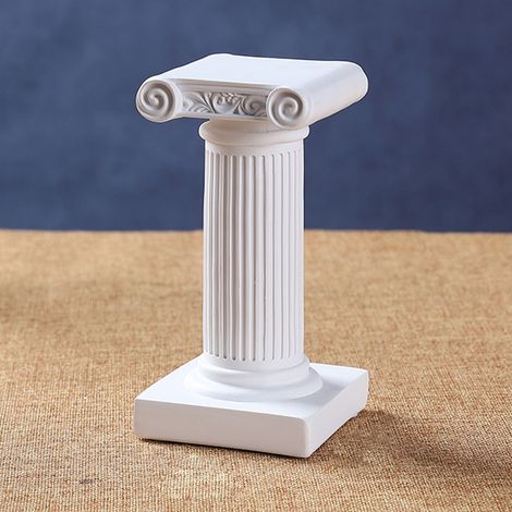 Columna romana decorativa, estatua de columna griega (7126D-1501), figura ornamental de resina blanca, ceremonia de velas, fiesta en el jardín. (1/5)