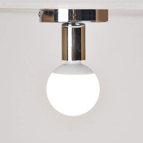 Douille E27 en Métal pour Lampe Murale et Plafonnier - Support Base pour Couloir, Chambre, Café, Cuisine, Salon, Étude - Argent (1/5)