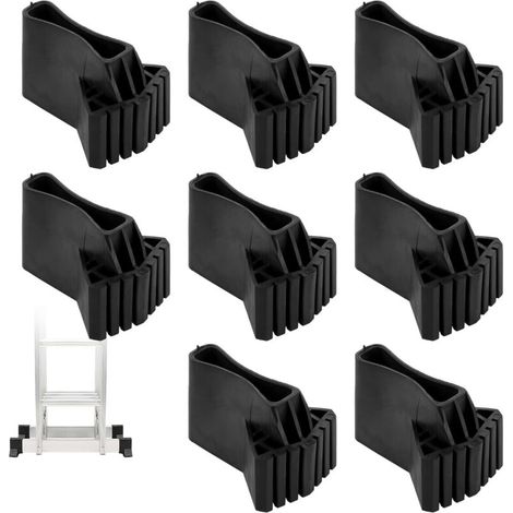8 pièces de pieds de remplacement pour échelle, embouts antidérapants pour échelle, housses de pieds pour échelle, noir, accessoires pour échelles télescopiques, échelles à échelons, échelles (1/5)