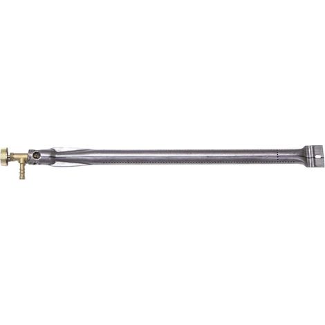 Bruciatore a gas lineare in acciaio per pietra ollare e pietra lavica, lunghezza 54,5 cm, con rubinetto regolabile per GPL.