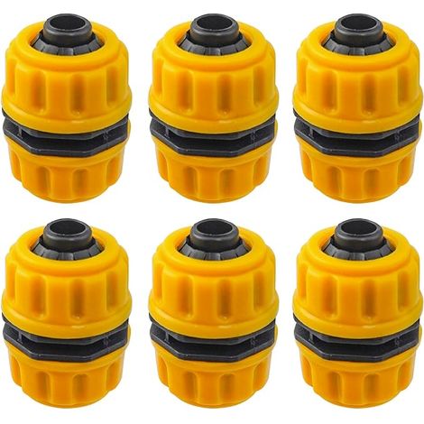 6 Pièce Réparation de Tuyau Connecteur 1/2 Pouce Double Raccord de Tuyau de Jardin Connecteur pour Extérieur et Intérieur (1/5)