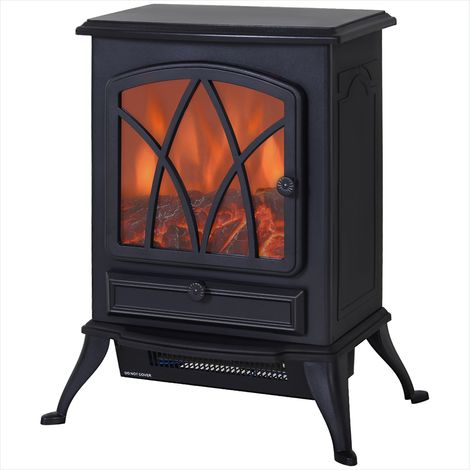 Cheminée électrique sur pied avec effet flamme LED 1000 2000 W (1/5)