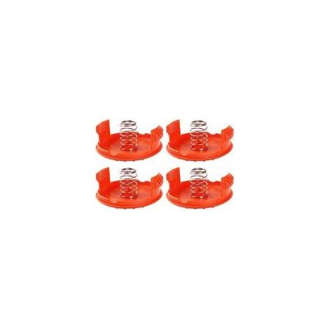 Spulenkappen + 4 Federn, Ersatzteile, Zubehör, kompatibel mit BLACK+DECKER RC-100-P Rasentrimmer