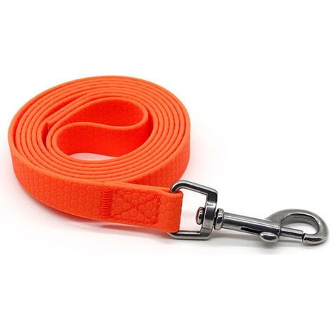 Hundeleine, 5 m lange Hundeleine mit Griff und Aufbewahrungstasche, wasserdichte Leinen für das Training von Hunden aller Größen, robuste lange Leine (Orange) (1/5)