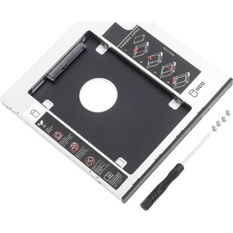 Externes 9,5-mm-Aluminiumgehäuse für SATA-HDD/SSD-Festplatten, optischer DVD-Adapter für Laptops (1/5)