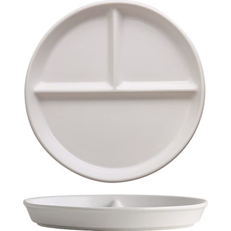 Assiettes Divisées en Céramique Assiette Compartiment (Blanche) (1/5)