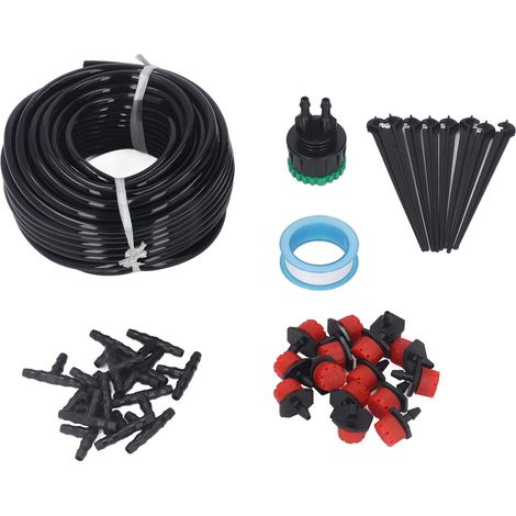 Kit d'irrigation goutte à goutte automatique 15m, tuyau 4/7mm pour plantes en pot, serre et jardin