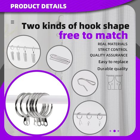 Kit de 120 pièces pour la confection de rideaux 3D avec fourchettes métalliques argentées pour tissus, plis, système de suspension et de fixation, adaptateur multi-tringle