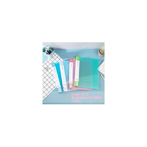 Classeur flexible A4 à 2 anneaux (25 mm) pour l'université, classeur transparent pour fournitures scolaires et réunions, 4 pièces (1/5)