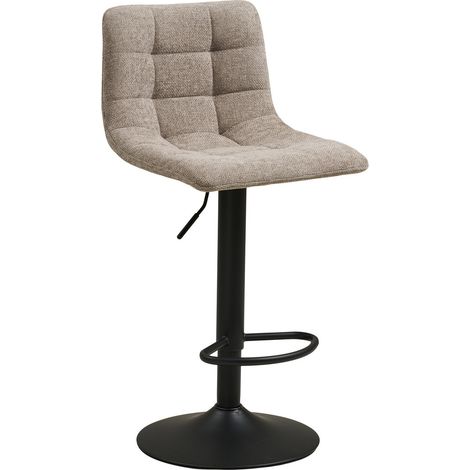 Set 2 sgabelli da bar Middelfart in poliestere grigio con gambe nere regolabile in altezza