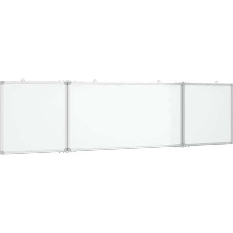 Tableau blanc magnétique pliable 200x50x1,7 cm aluminium