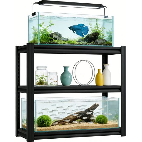Supporto per acquario da 20-30 galloni – Supporto in metallo, dimensioni 86,3 cm × 45,7 cm × 80 cm, altezza regolabile, supporto robusto per terrari per rettili, acquario non incluso (1/5)