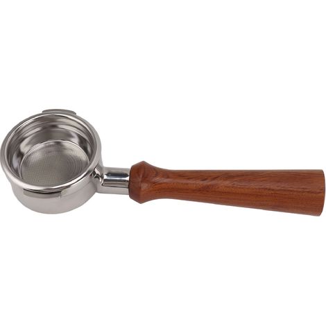 58-mm-Siebträger ohne Boden, doppelseitiger Edelstahlgriff, abnehmbares Zubehör für Breville 9 Series F, Rosenholz (1/5)