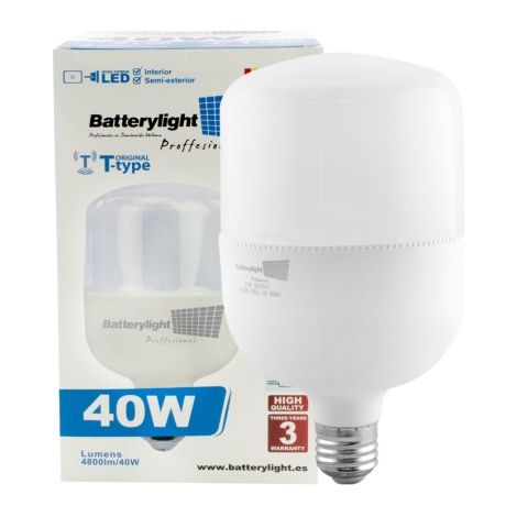 Bombilla LED alta potencia 40W 4800 lúmenes E-27 cálida 3200K MARCA