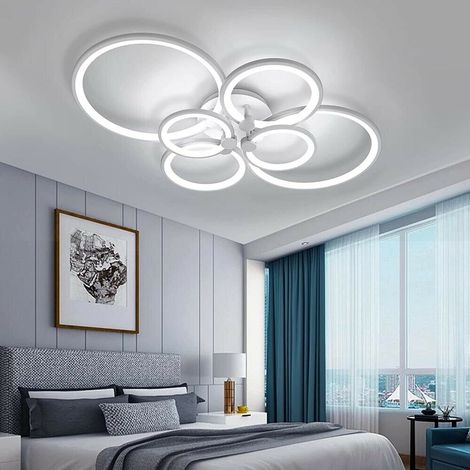 Plafoniera Lampadario Led 6 Anelli Cerchi 51 Watt Luce Bianca 6500k (1/3)