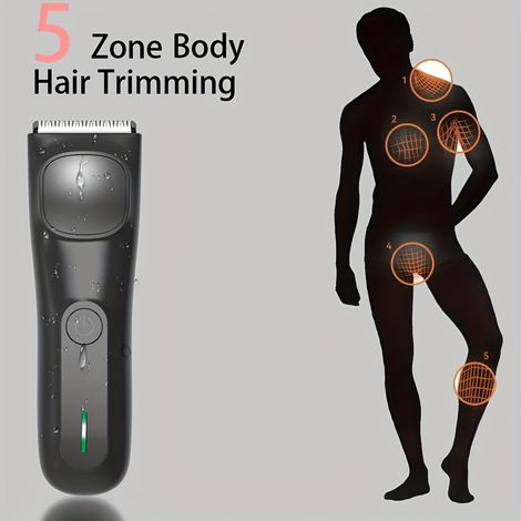 Men And Women'S Groin And Body Hair Trimmer, Electric Ball Trimmer Public Trimmer, with 2pcs Protective Cover Kit, Ceramic Blade Head, Dry Wet Dual-Use Shaver, - USB Rechargeable Electric Shaver, Hair (1/5)