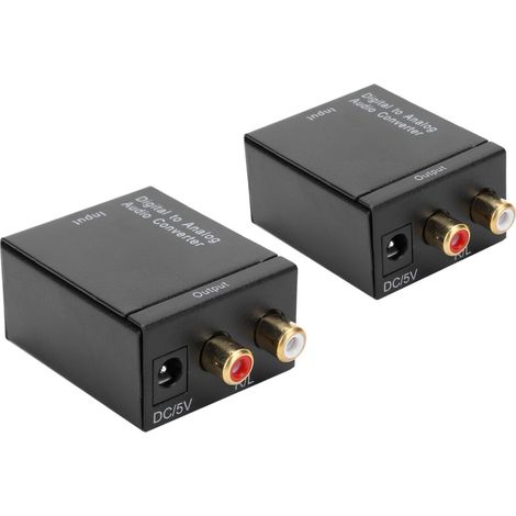 Convertitore audio professionale, adattatore audio da Toslink a fibra ottica L/R, trasmissione ad alta fedeltà senza interferenze elettromagnetiche (confezione da 2)