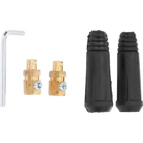 Juego de 2 conectores macho para cables de soldadura, enchufe de conexión rápida para máquinas de soldar, accesorios, 200A DKJ10-25
