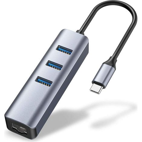 Adaptateur USB, hub RJ45 Thunderbolt 3/Type-C Gigabit Ethernet LAN, compatible avec MacBook Pro 16" 2019/2018/2017 et MacBook Air (1