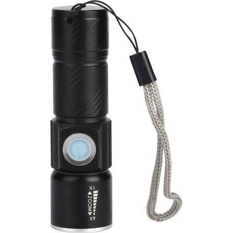 Aluminum Alloy USB Rechargeable Ultraviolet Flashlight Electric Torch for Fluorescer Testing