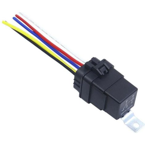 30/40A 12V DC 5-Pin SPDT wasserdichtes Relais mit Kabelbaum, 14 AWG verzinnte Kupferdrähte für LKW, Motorrad, Boot - KZQ