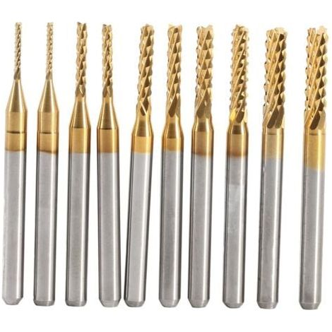 10 Stück Fräser aus Hartmetall, Gravur, Bits, Skulptur, Bohrer, Werkzeuge, Endfräser 1-3mm (1/5)
