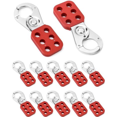 Lockout Tagout Haspe, manipulationssicher, Edelstahl, 12 Stück