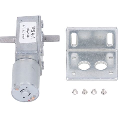 Moteur à engrenages CC à double arbre 25 kg.cm 12 mm à verrouillage automatique et réduction par vis sans fin réversible pour fours et lave-linge 6 V 30 tr/min (1/5)